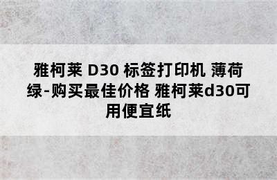 雅柯莱 D30 标签打印机 薄荷绿-购买最佳价格 雅柯莱d30可用便宜纸